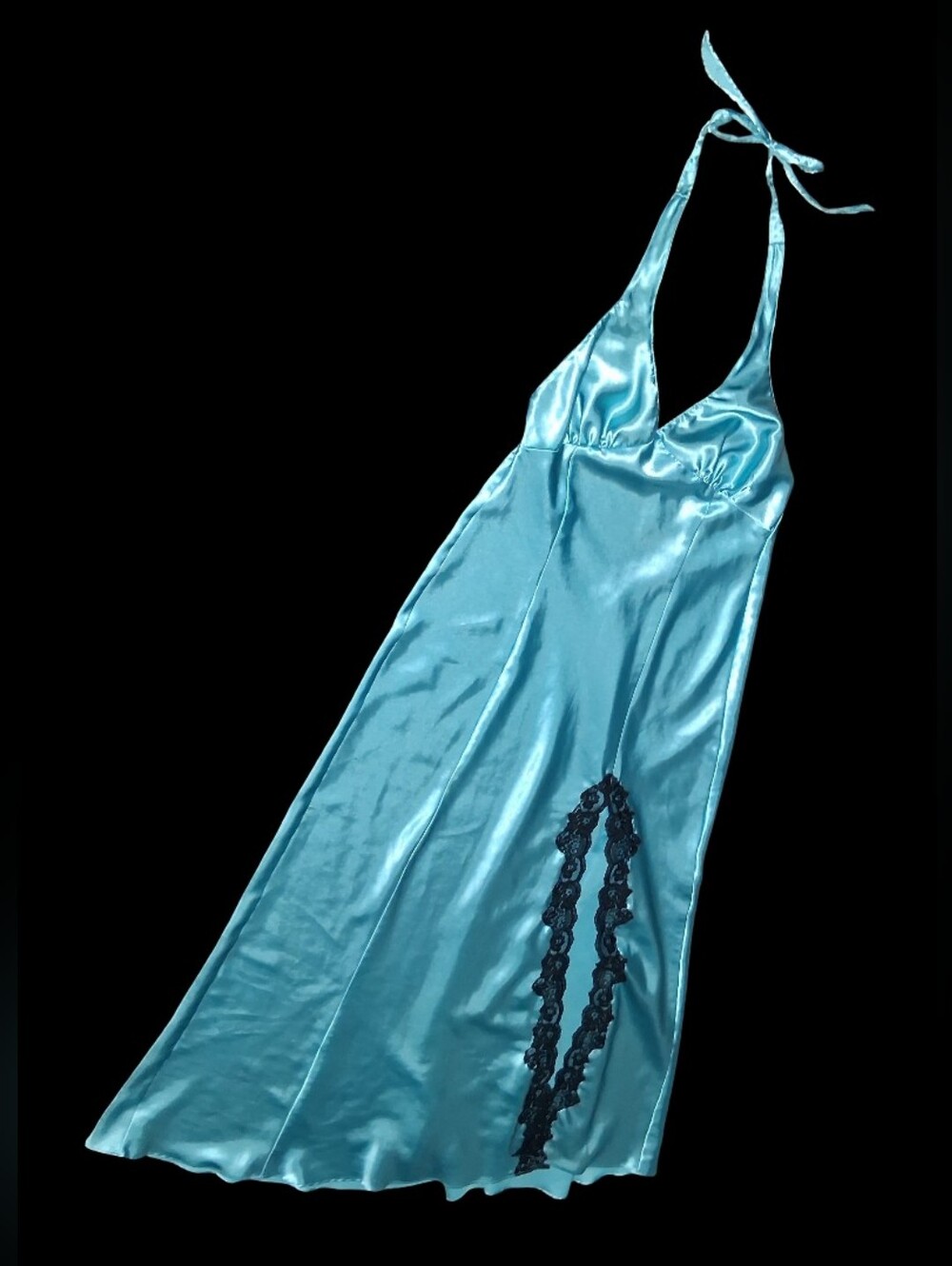 Clothes: Fredericks Of Hollywood Gorgeous Baby Blue Satin Nightgown (M)